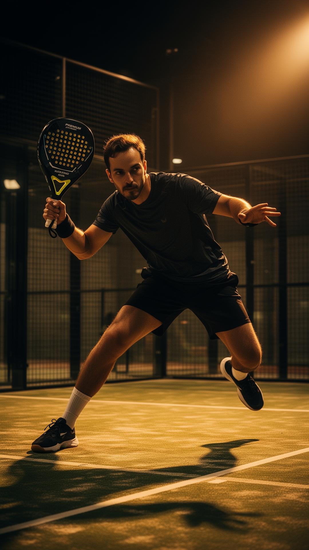 Padel-Spieler mit Premium-Schläger